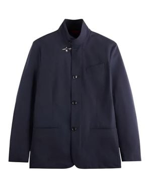 Fay Tailored Stretch Nylon Flap Jacket - Blue