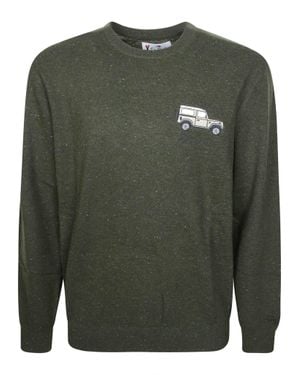 MC2 Saint Barth Crew Neck Light Sweater Donegal Texture - Green
