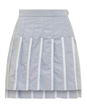 Thom Browne Pleated Mini Skirt - Blue