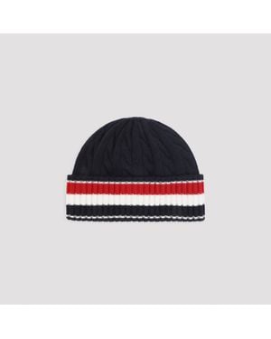 Thom Browne Cable-Knit Beanie - Blue