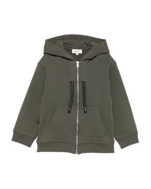 Lanvin Hooded Mini Neckline Zip-Up Sweater - Green
