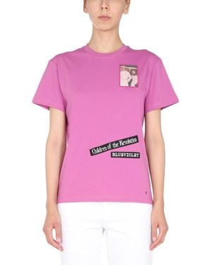 Raf Simons Relaxed Fit Crew Neck T-Shirt - Pink