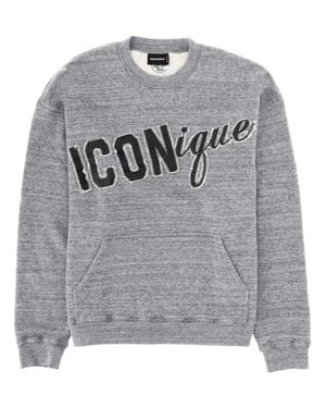 DSquared² Iconique Relax Fit Crewneck - Gray