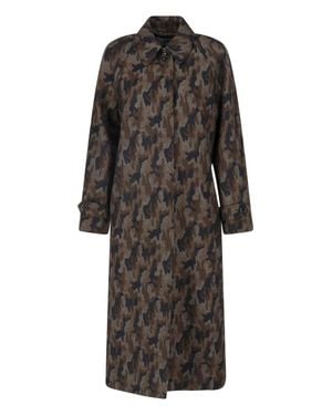 Lardini Printed Long Coat - Gray