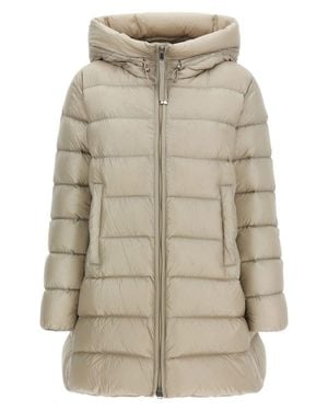 Moncler Water-Repellent Down Puffer Coat With Adjustable Hood And Elastic Cuffs - Natural