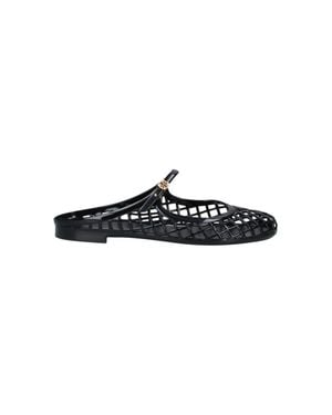 Tory Burch Mesh Mary Jane Flat Sandals - Black