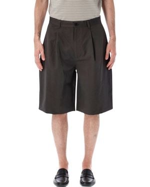 Still By Hand Oversized Knee-Length Tailored Shorts - Black