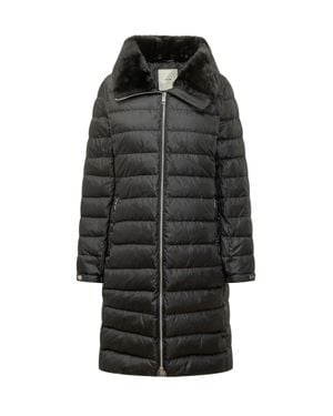 Calvin Klein Satin Long Lightweight Puffer Jacket - Black