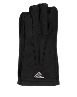 Prada Nappa Leather Gloves - Black