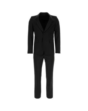 Prada Wool Blend Suit Jacket With Mohair Blend & Cupro Lining - Black