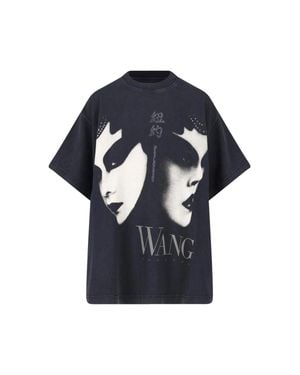 Alexander Wang Graphic Cotton T-Shirt - Blue