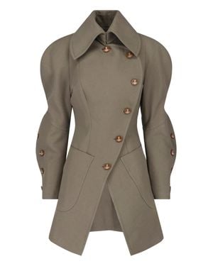 Vivienne Westwood Asymmetrical Double-Breasted Tailored Coat - Gray