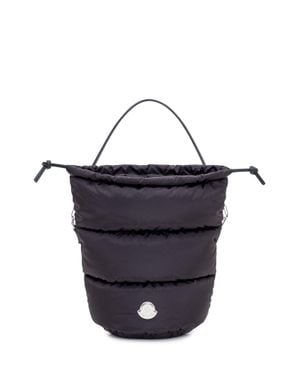 Moncler Mini Puffed Drawstring Bucket Bag - Blue