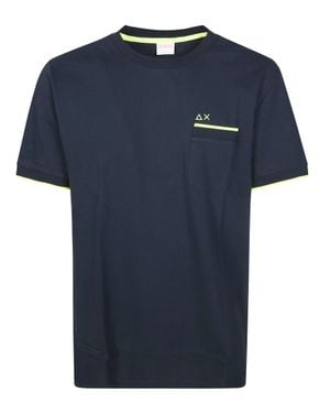 Sun 68 Mini Piquet Pocket T-Shirt - Blue