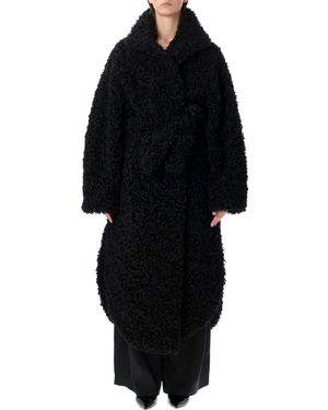 Frankie Shop Stellan Faux Shearling Oversized Bomber Jacket - Black
