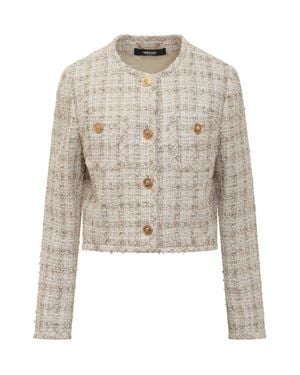 Versace Tweed Blazer Jacket - White