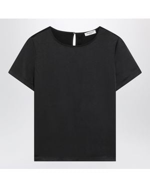 Weekend by Maxmara Satin Crew Neck Tshirt - Black