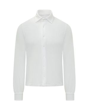 Malo Long Sleeve Classic Collar Button-Up Shirt - White