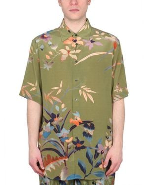 Etro Floral Print Mini Shirt For - Green