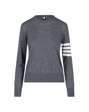 Thom Browne 100% Virgin Wool Crewneck Sweater - Blue