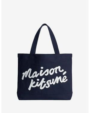 Maison Kitsuné Handwriting Mini Tote Handbag - Blue