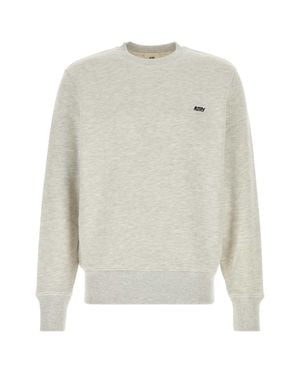 Autry Melange Cotton Sweatshirt For - White