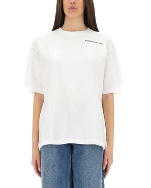 Aspesi Graphic Crew Neck T-Shirt - White