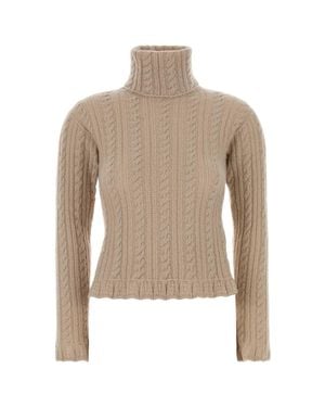 Moncler Cashmere-Blend Turtleneck Sweater - Natural