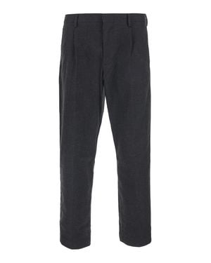NN07 High-Waist Wool Straight-Leg Pants With Side Welt Pockets - Blue