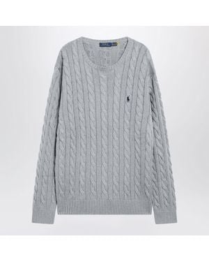 Polo Ralph Lauren Cotton Cable-Knit Sweater - Gray