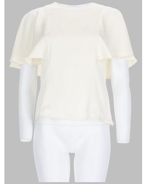 MICHAEL Michael Kors Satin Blouse With Cape Sleeves Polyester - White
