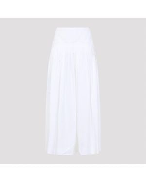 Lanvin Basque Cotton Midi Skirt - White