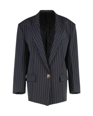 The Attico Single-Breasted One Button Jacket - Black