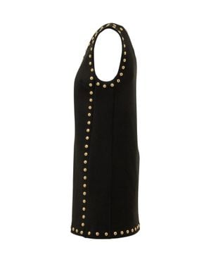 MICHAEL Michael Kors V-Neck Stud Detail Dress - Black