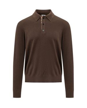 Burberry Marcus Long-Sleeve Polo - Brown