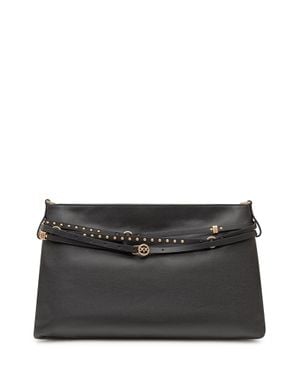 Pinko Big Belt Handbag Shoulder Bag With Soft Finish - Black