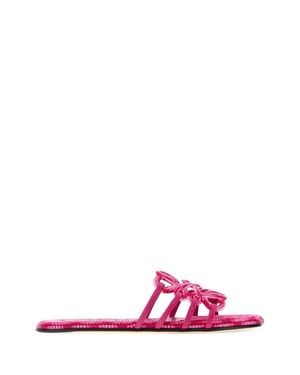 Loewe Paula's Ibiza Canvas Paula S Ibiza Petal Anagram Slippers - Pink