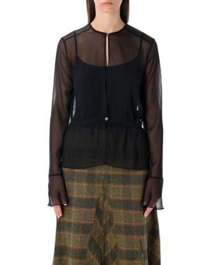 Our Legacy Sheer Crinkle Waist Blouse - Black