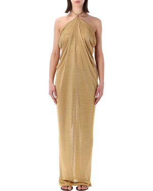Alberta Ferretti Lurex Open-Back Dress - Natural