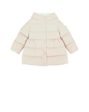 Moncler Kids Long Parka Jacket - White