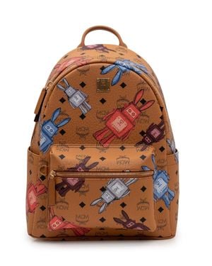 MCM Stark Medium Fashion Backpack - Orange