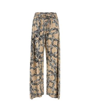 Loewe Paula's Ibiza Printed Silk Paula S Ibiza Pant - Natural