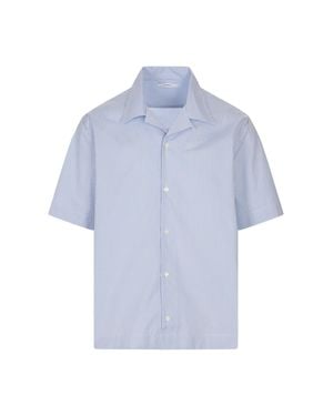Givenchy Stamp Print Pinstripe Shirt - Blue