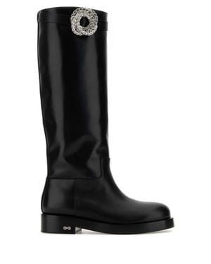Mach & Mach Leather Galaxy Riding Boots - Black
