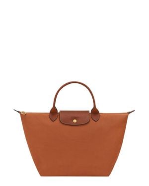 Longchamp Le Pliage Original Medium Nylon Handbag With Logo - Brown