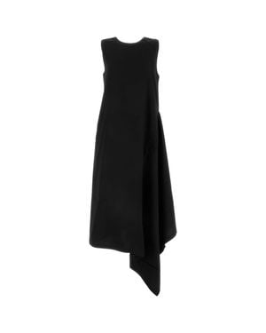 Uma Wang Aura Viscose-Linen Midi Dress - Black