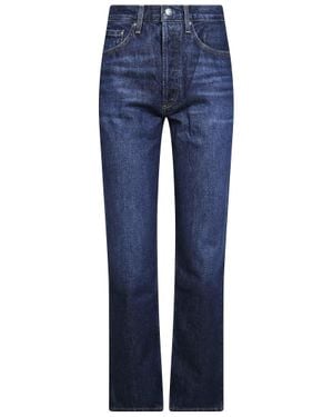 Agolde Wool High-Rise Vintage Straight Jeans - Blue