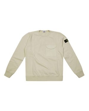 Stone Island Mini Pocket Hoodie With Logo Patch - White