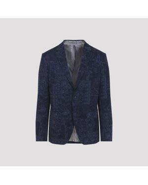Etro Roma Jersey Sport Jacket - Blue