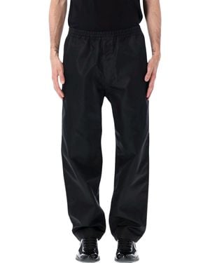 Prada Fluid Wide-Leg Pants With Tailored Detailing - Black